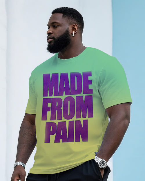 Big & Tall Gradient Streetwear T-Shirt Shorts Set for big men view 2