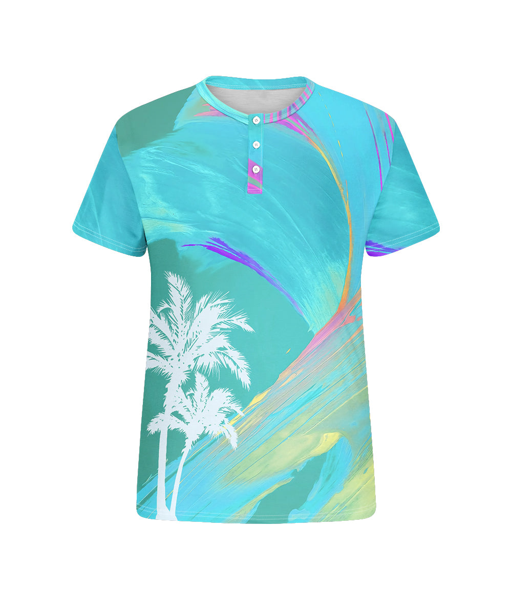 Big & Tall Blue Hawaiian Gradient T-Shirt for big men view 4