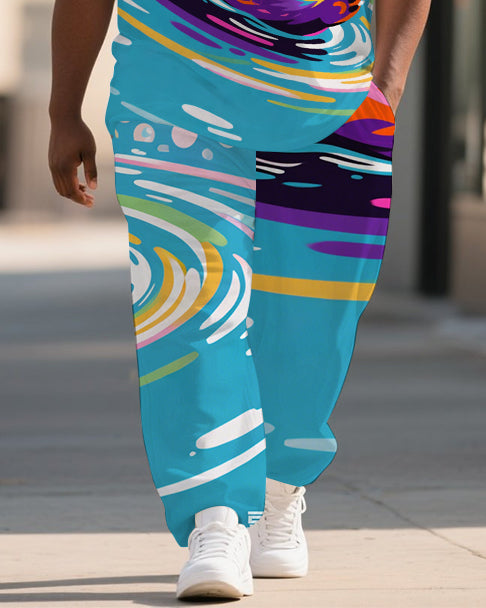 Big & Tall Streetwear T-Shirt Pants Set for big men view 3