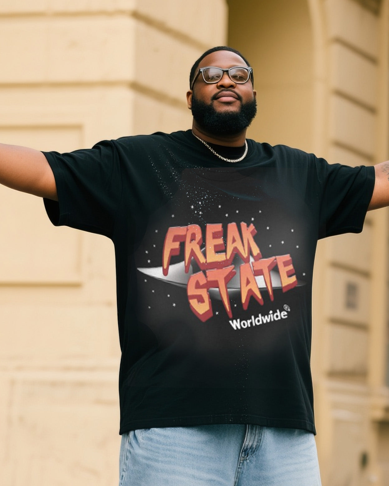 Big & Tall Denim T-Shirt Pants Set for big men view 2