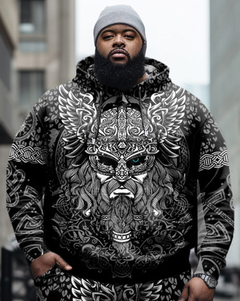 Big & Tall Streetwear Hoodie Sweatpants Set for big men view 2