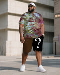 Big & Tall Graphic T-Shirt Shorts Set for big men view 2