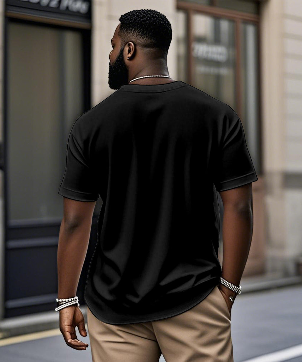Big & Tall Black Graphic T-Shirt for big men view 2