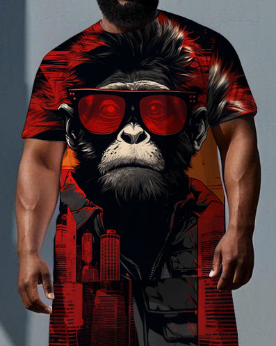 Big & Tall Streetwear T-Shirt Shorts Set for big men view 2