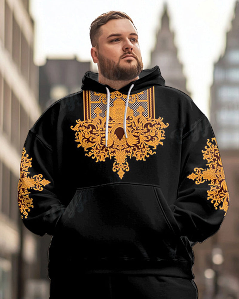 Big & Tall Graphic Hoodie Sweatpants Set for big men view 2