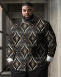 Big & Tall Gradient Geometric Long Sleeve Shirt for big men