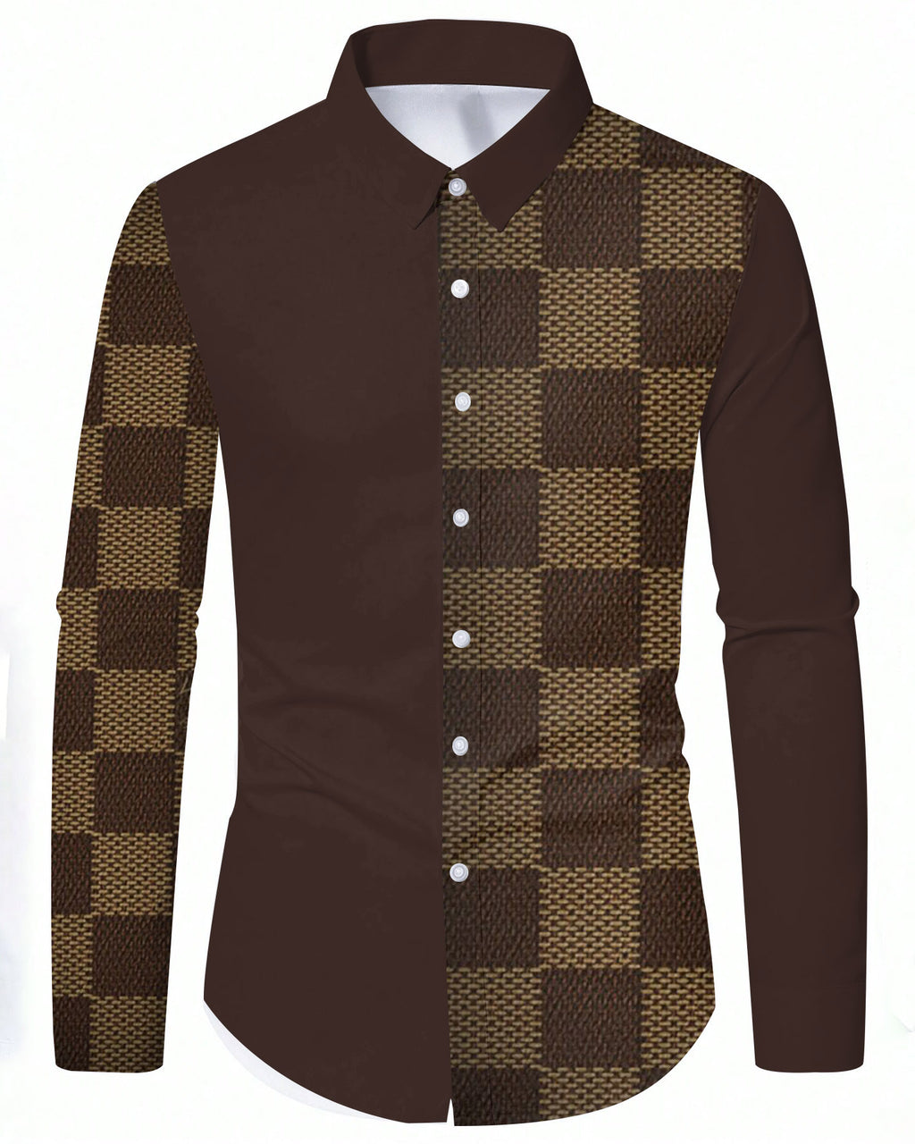 Big & Tall Geometric Long Sleeve Shirt for big men view 2