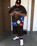 Big & Tall Graphic Streetwear T-Shirt Shorts Set for big men view 1