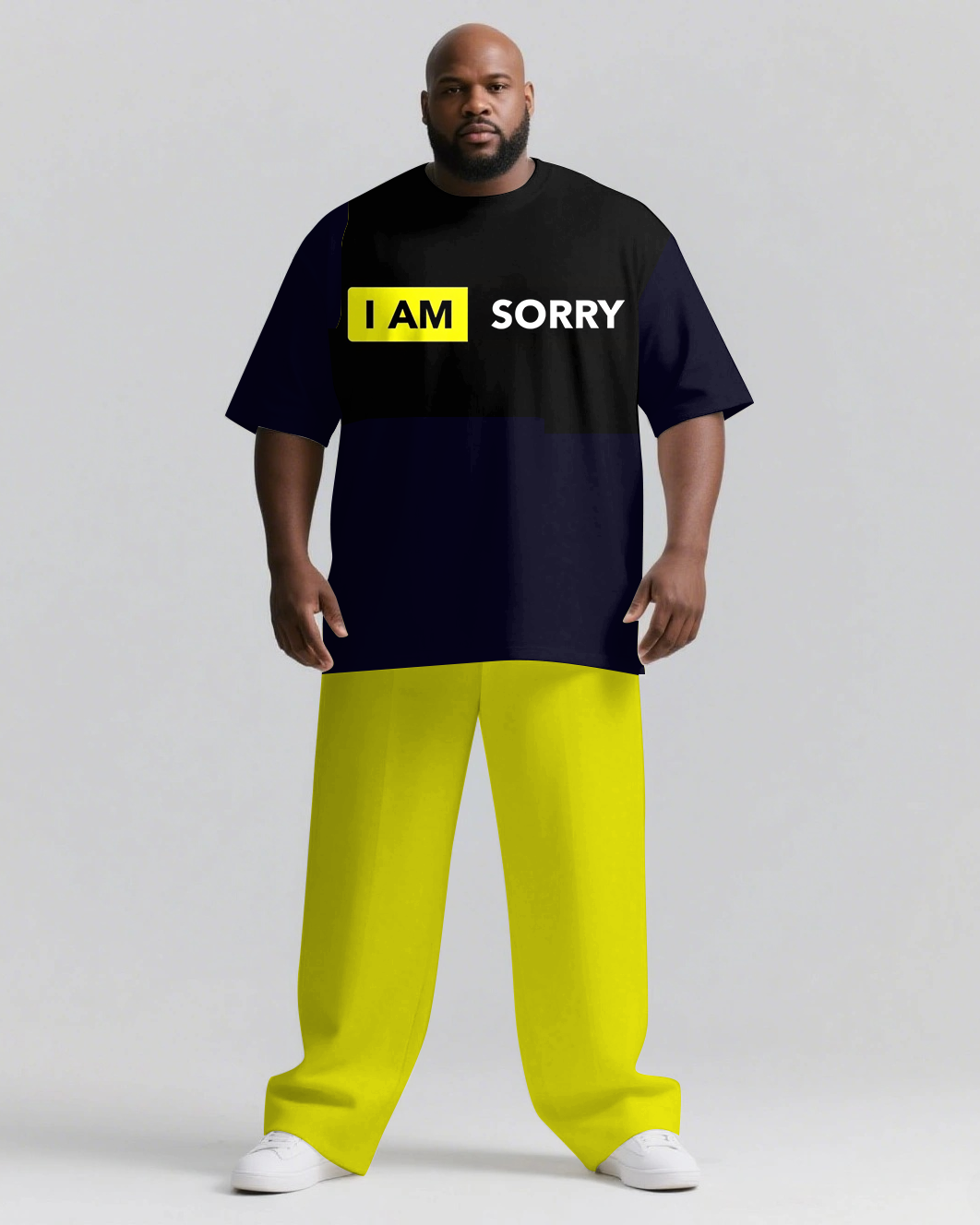 Big & Tall Streetwear T-Shirt Pants Set for big men view 1