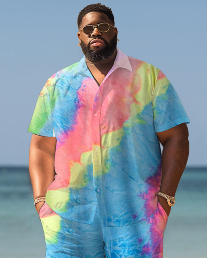 Big & Tall Hawaiian Graphic Jeans for big men view 2