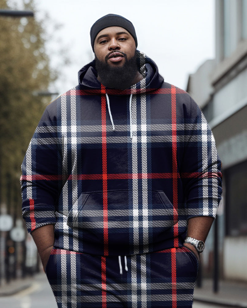 Big & Tall Colorblock Hoodie Sweatpants Set for big men view 2