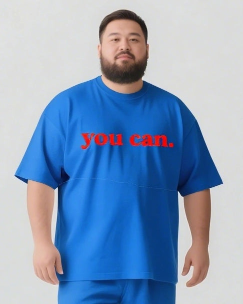 Big & Tall Graphic Streetwear Two-piece Set for big men view 7