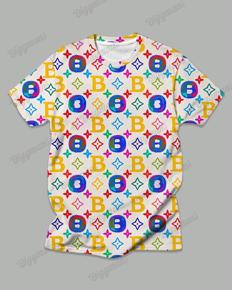Big & Tall Graphic T-Shirt Pants Set for big men view 2