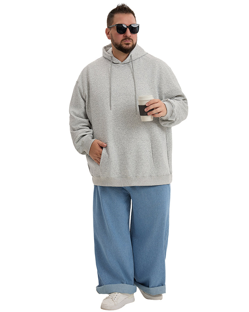 Big & Tall Solid Color Hoodie for big men view 4