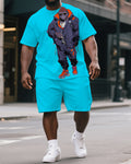 Big & Tall Graphic T-Shirt Shorts Set for big men view 1