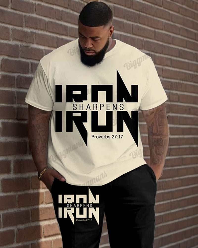 Big & Tall Graphic T-Shirt Pants Set for big men view 2