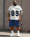 Big & Tall Graphic Streetwear T-Shirt Shorts Set for big men view 2