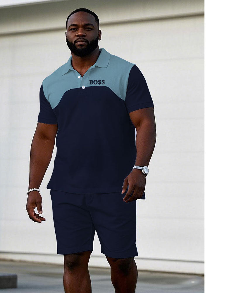 Big & Tall Blue Colorblock Jeans for big men view 1