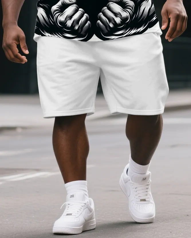 Big & Tall Graphic T-Shirt Shorts Set for big men view 3
