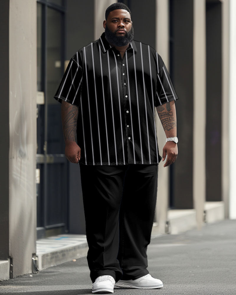 Big & Tall Striped Graphic Business Casual Jeans for big men view 1
