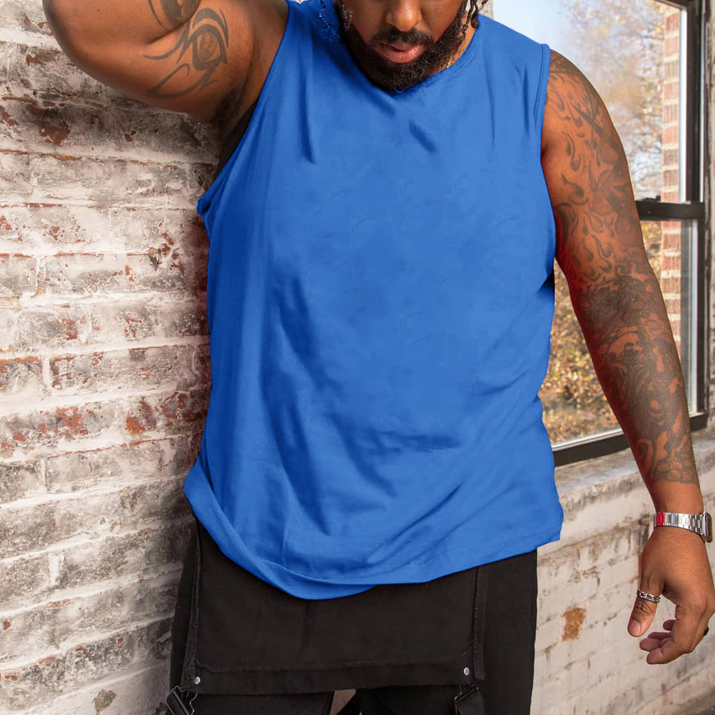 Big & Tall Solid Color Tank Top for big men view 6