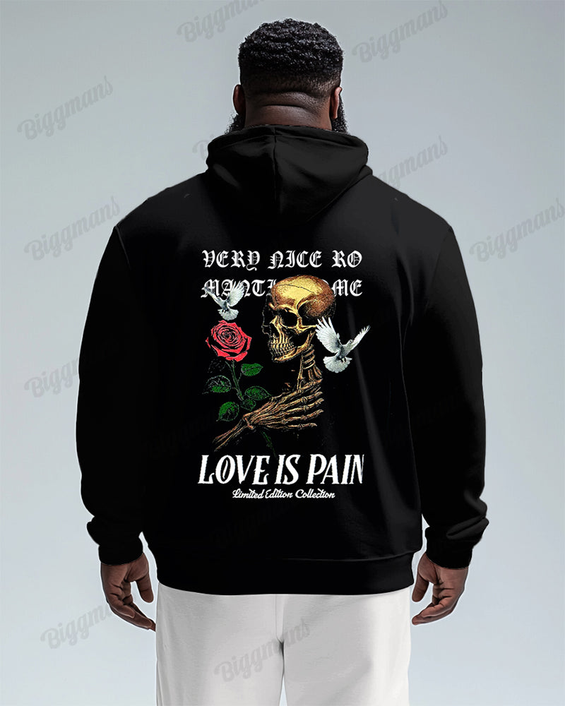 Big & Tall Graphic Skull Hoodie for big men view 1