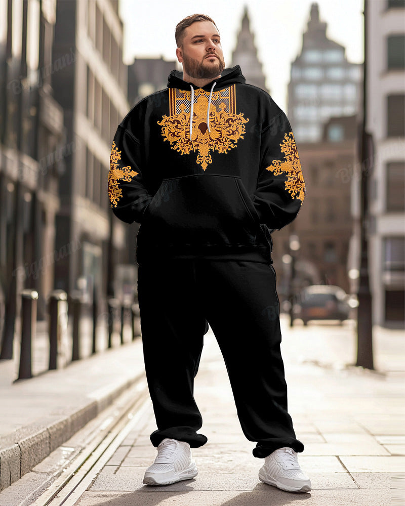 Big & Tall Graphic Hoodie Sweatpants Set for big men view 1