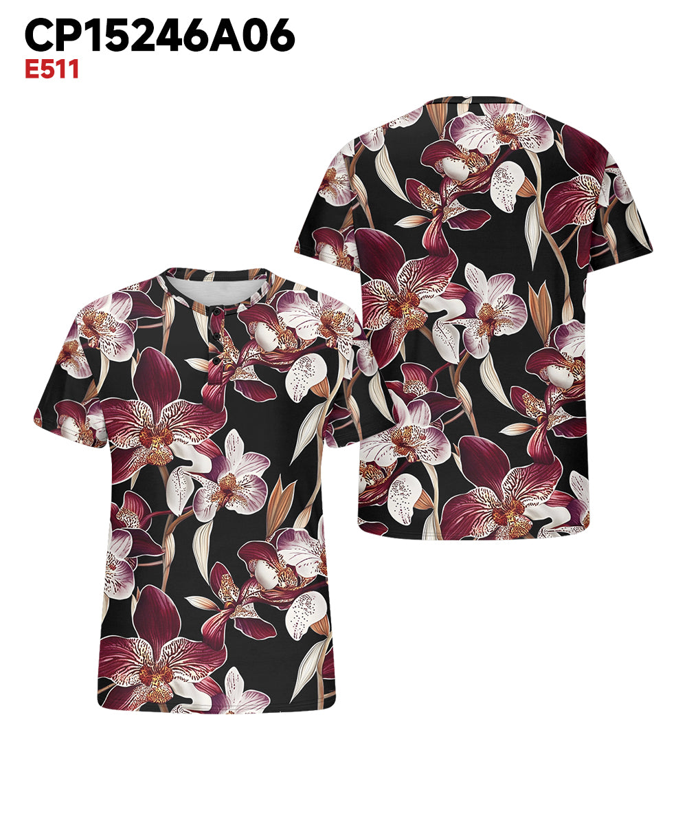 Big & Tall Hawaiian Graphic Floral T-Shirt for big men view 3