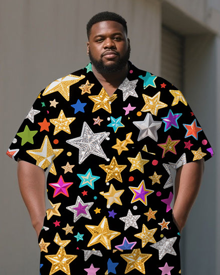 Big & Tall Graffiti Streetwear T-Shirt Pants Set for big men view 2