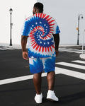 Big & Tall Graphic T-Shirt Shorts Set for big men view 1