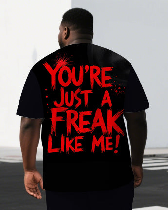 Big & Tall Graphic T-Shirt Shorts Set for big men view 2