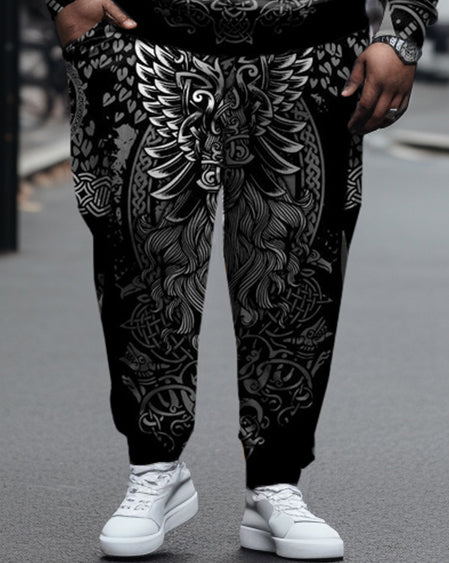 Big & Tall Streetwear Hoodie Sweatpants Set for big men view 3