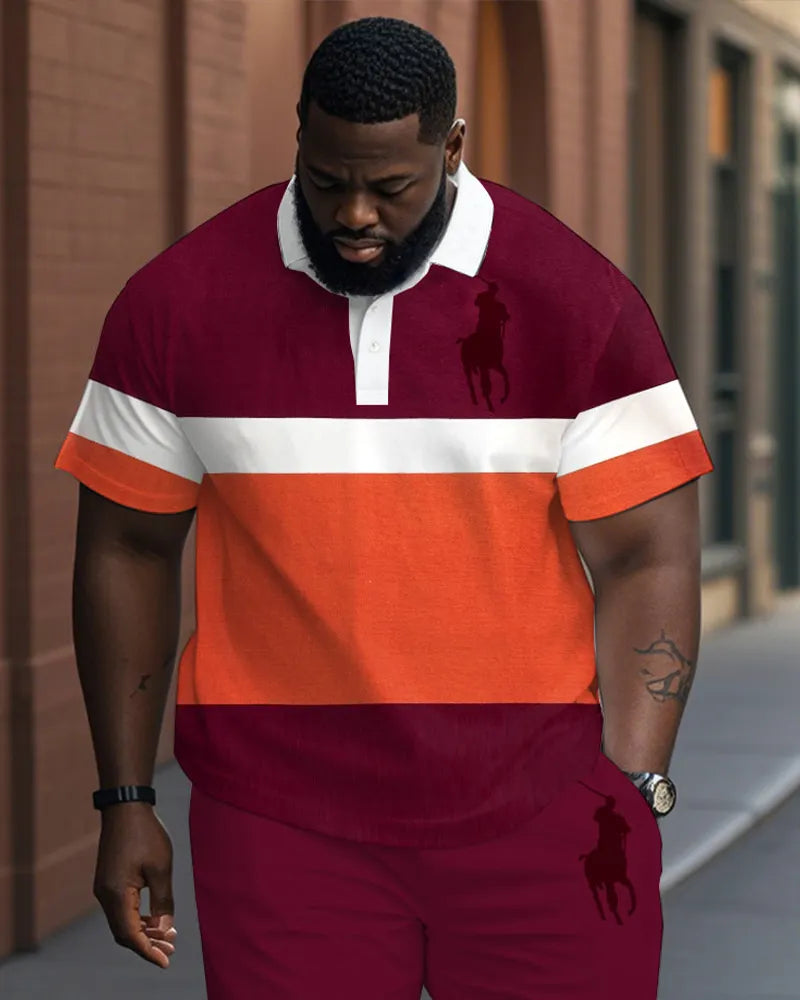 Big & Tall Red Colorblock Jeans for big men view 2