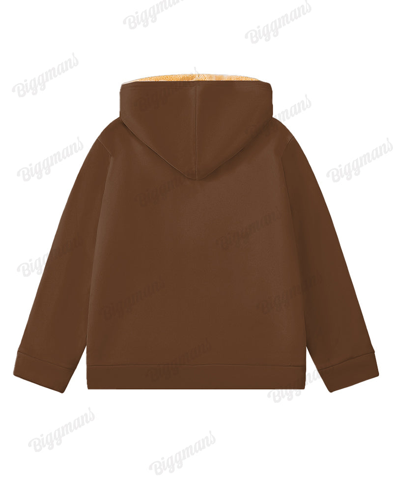 Big & Tall Brown Colorblock Hoodie for big men view 5