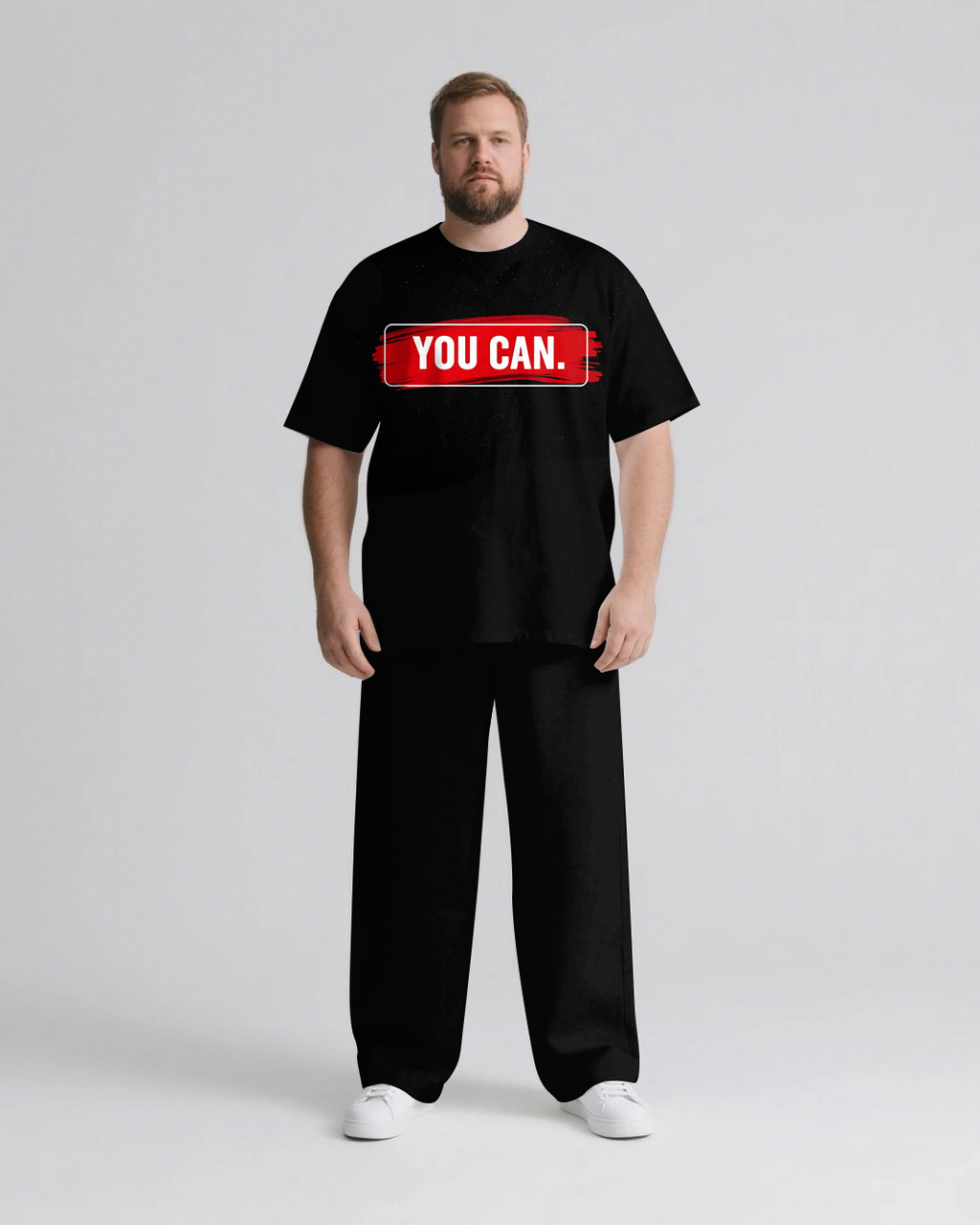 Big & Tall Streetwear T-Shirt Pants Set for big men view 1