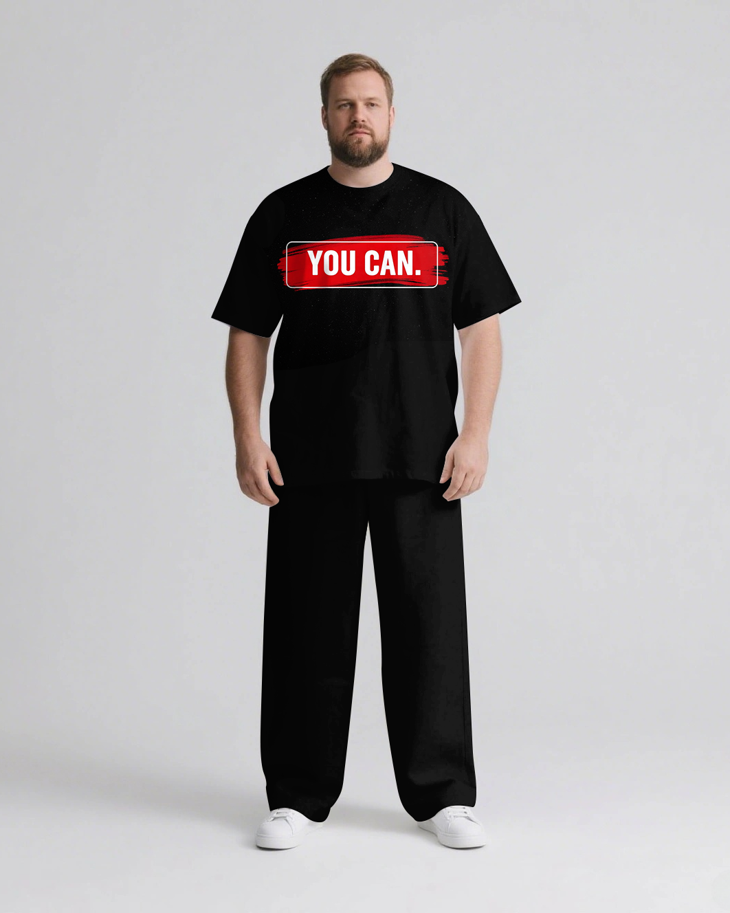 Big & Tall Streetwear T-Shirt Pants Set for big men view 1