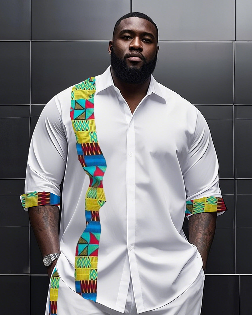 Big & Tall Graphic T-Shirt Pants Set for big men view 2