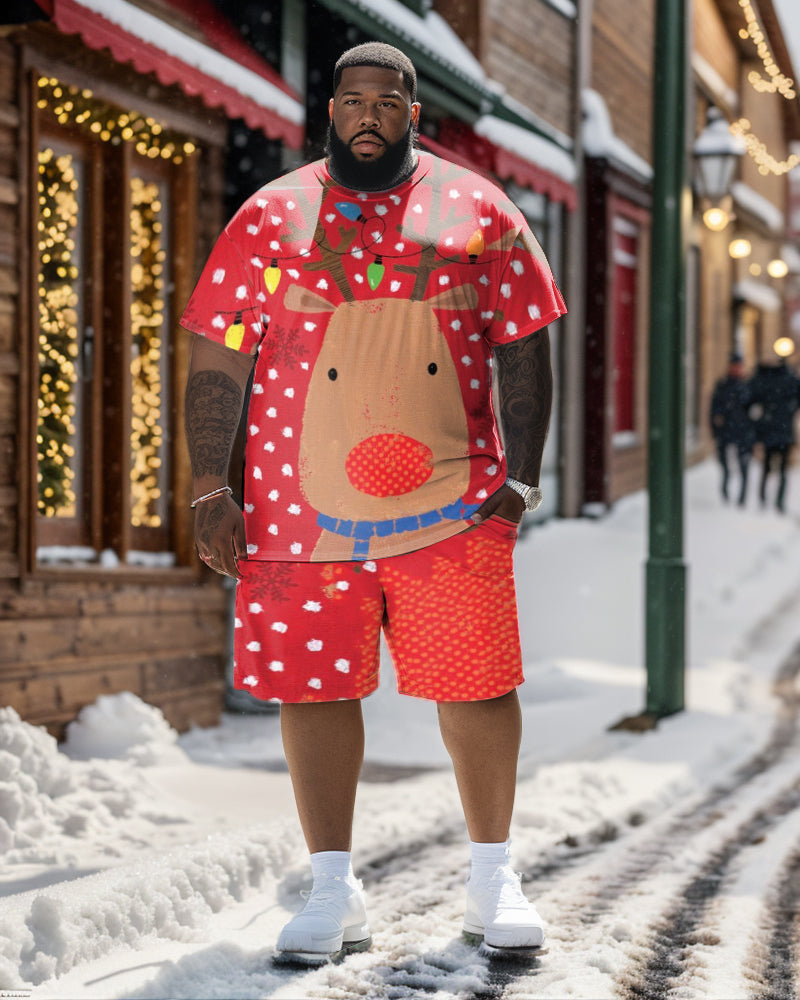 Big & Tall Graffiti T-Shirt Shorts Set for big men view 1
