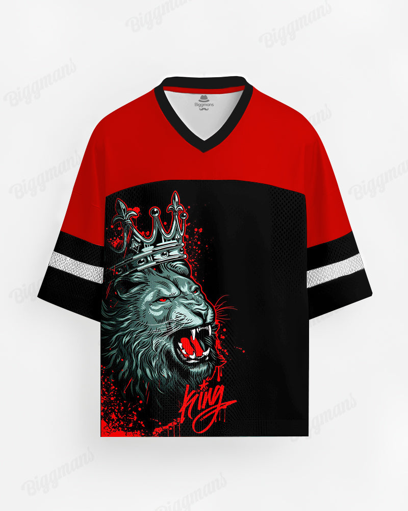 Big & Tall Black Red Colorblock T-Shirt for big men view 1