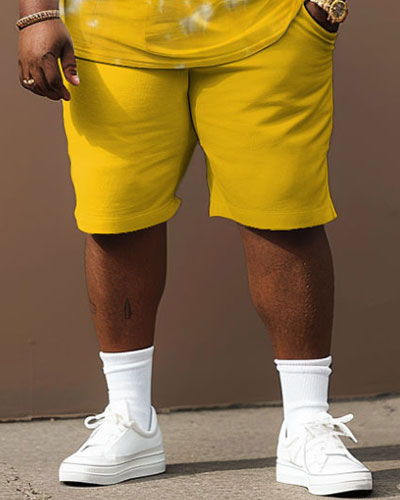 Big & Tall Graphic Streetwear Two-piece Set for big men view 4