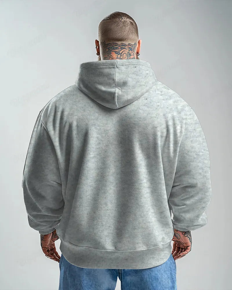 Big & Tall Black Graphic Hoodie Sweatpants Set for big men view 7