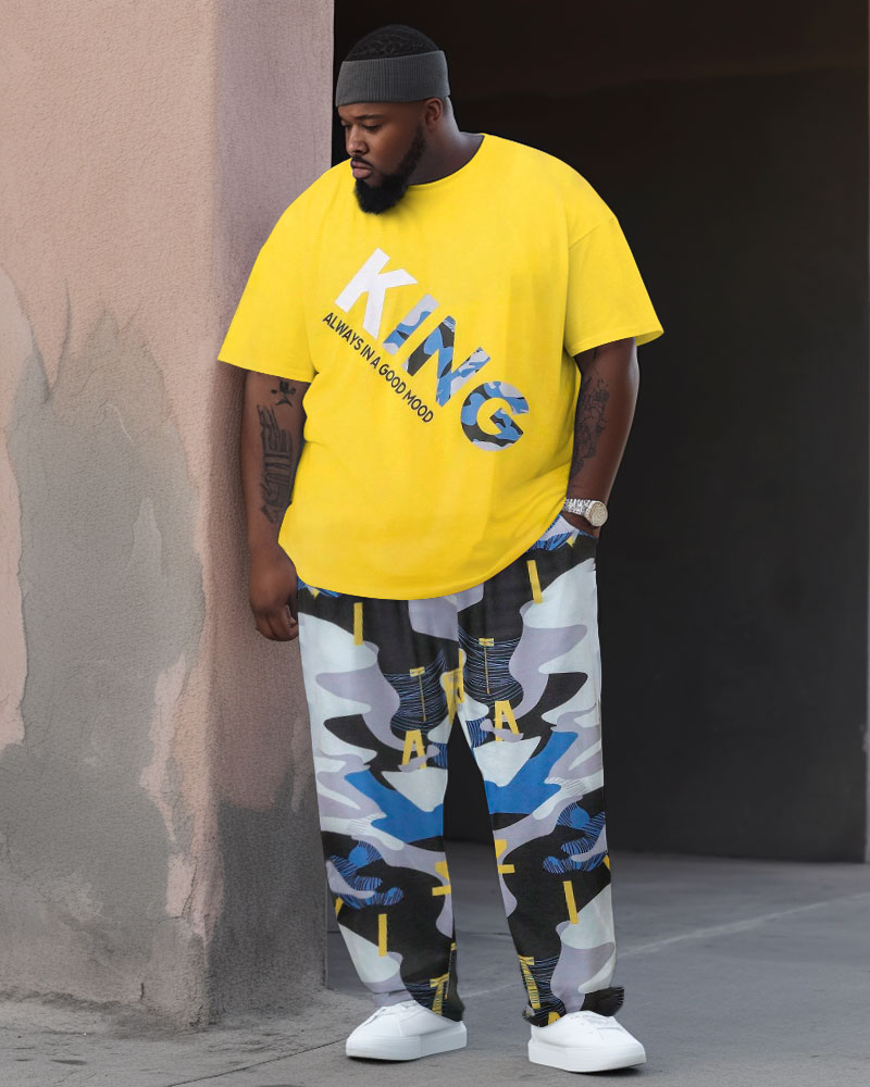 Big & Tall Graphic Splash Ink Two-piece Set for big men view 1