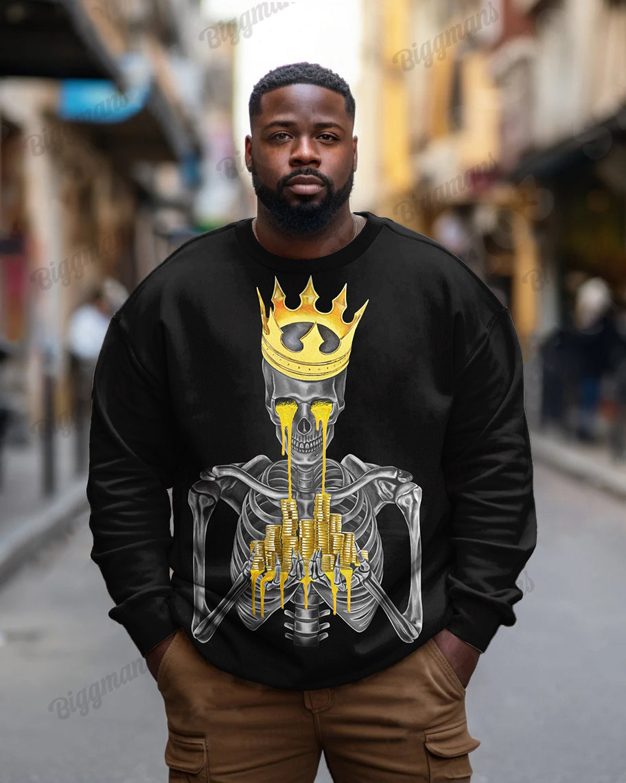 Big & Tall Graphic Streetwear Skull Hoodie for big men