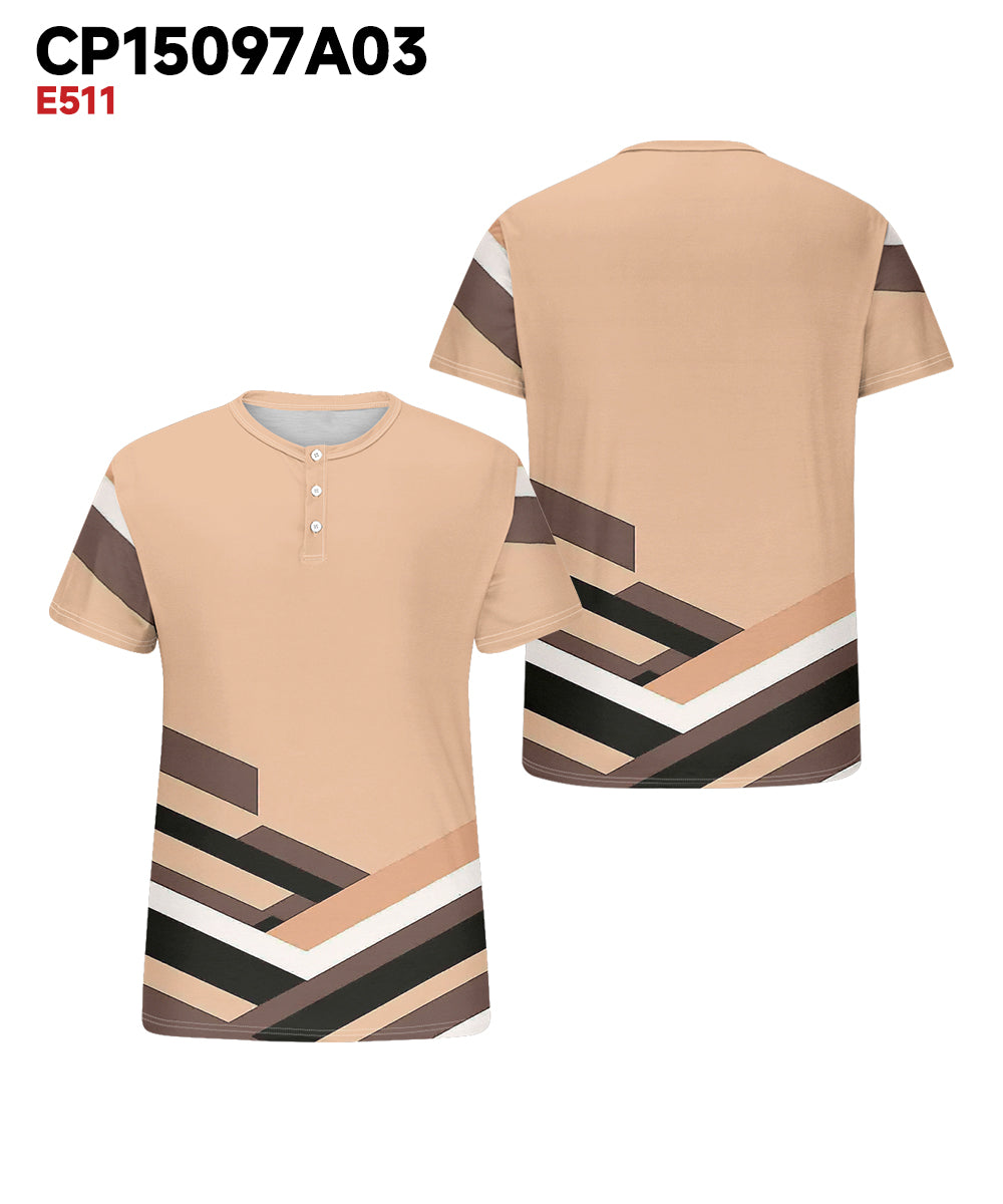 Big & Tall Orange Geometric Graphic T-Shirt for big men view 3