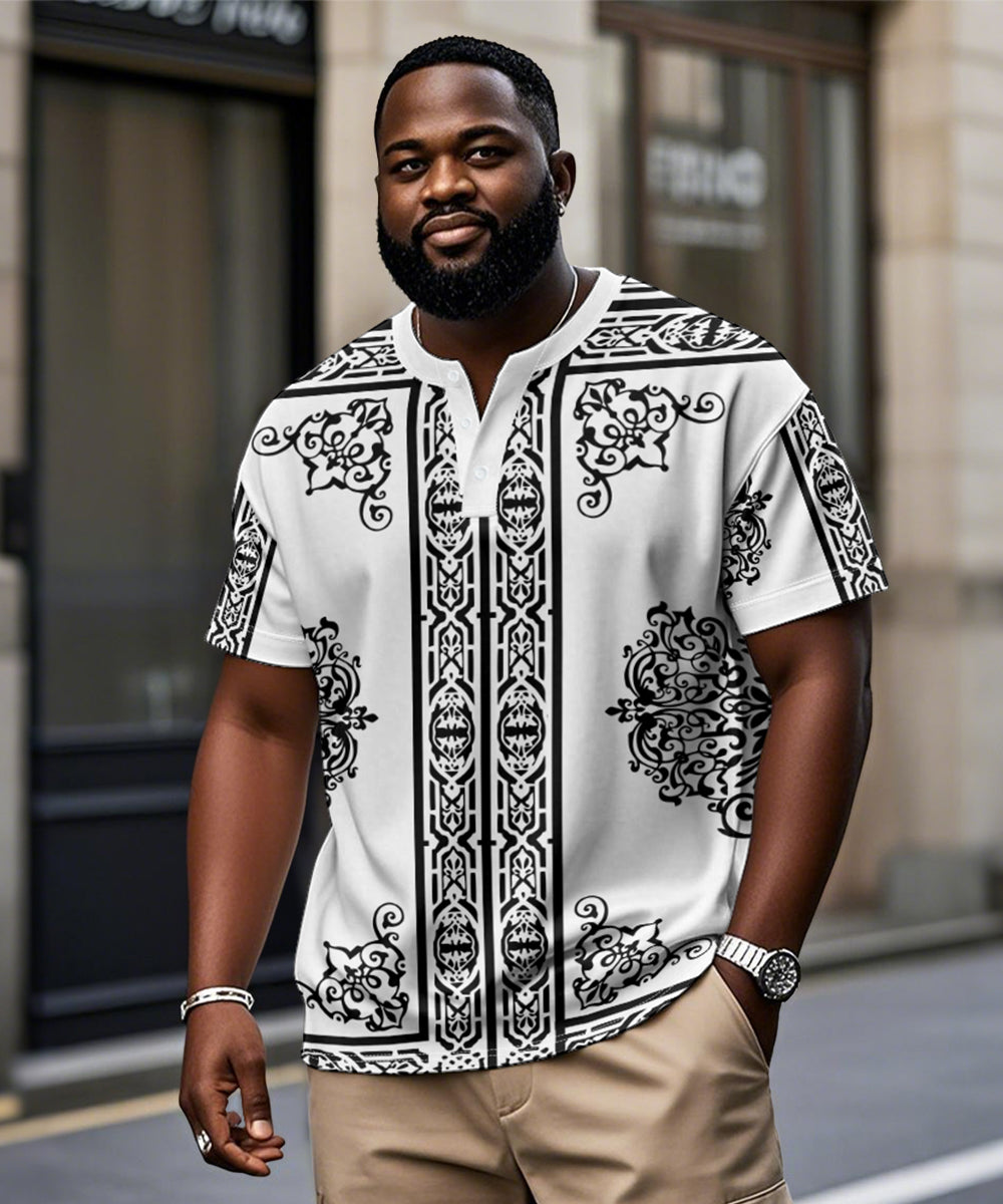 Big & Tall White Vintage T-Shirt for big men view 1