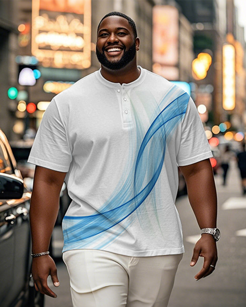 Big & Tall Blue Gradient Graphic T-Shirt for big men view 1