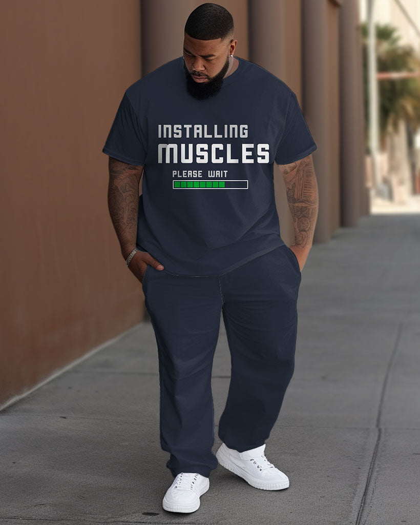Big & Tall Graphic T-Shirt Pants Set for big men view 1