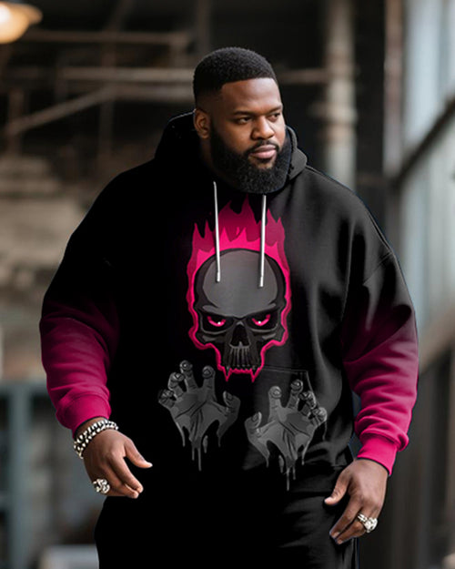 Big & Tall Gradient Graphic Hoodie Sweatpants Set for big men view 2