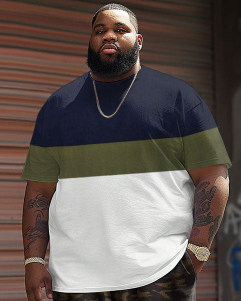 Big & Tall Colorblock Camouflage Two-piece Set for big men view 3