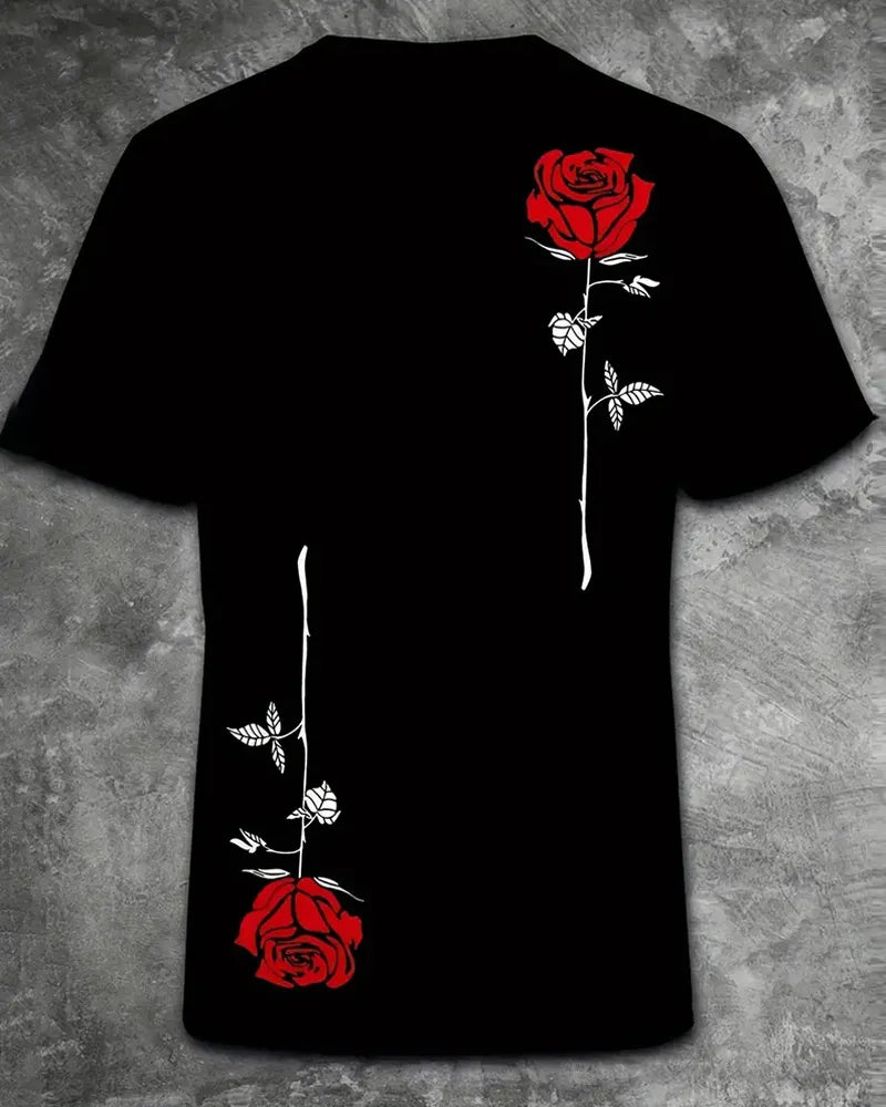 Big & Tall Black Graphic Streetwear T-Shirt for big men view 2